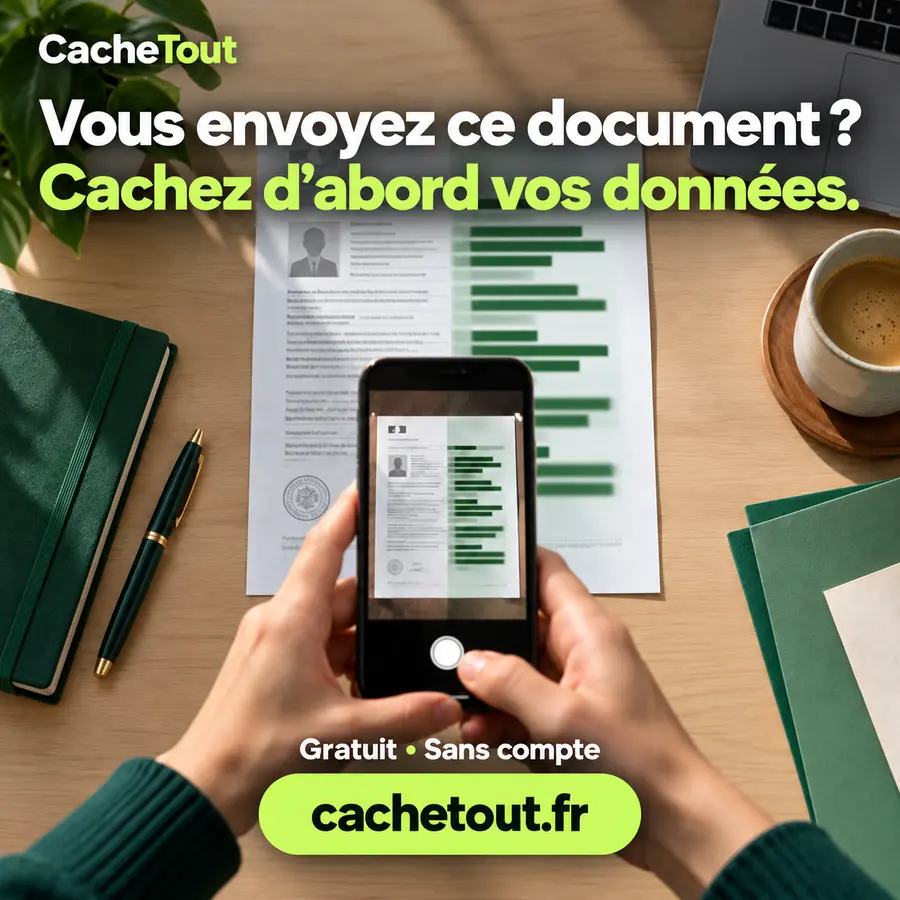 Document dont les données personnelles sont masquées avec CacheTout